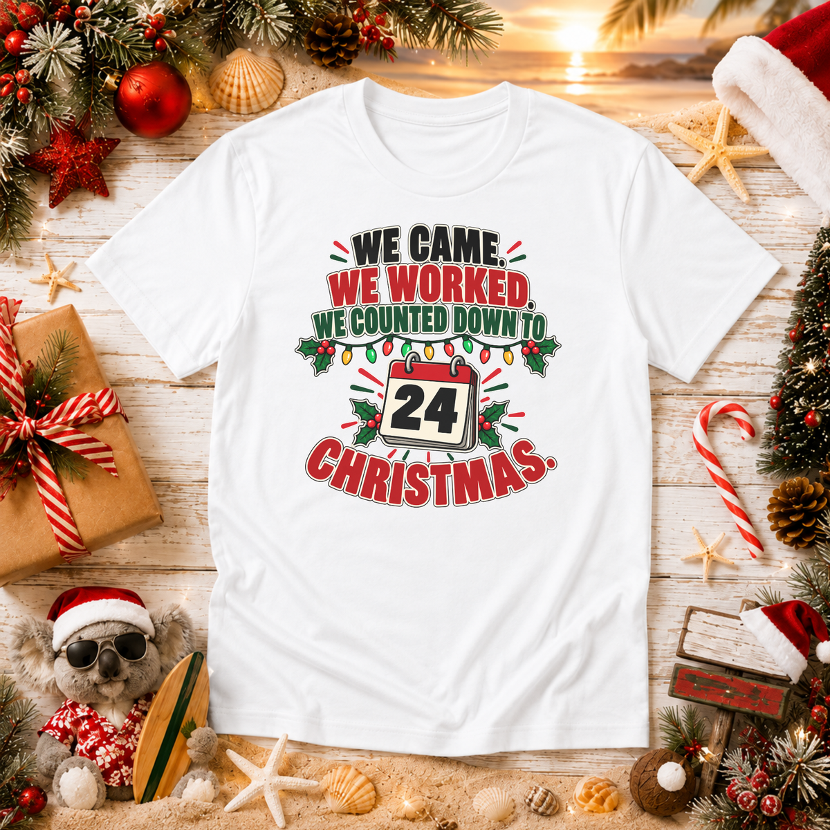 We Came We Worked Christmas Countdown T-Shirt – Funny Staff Tee