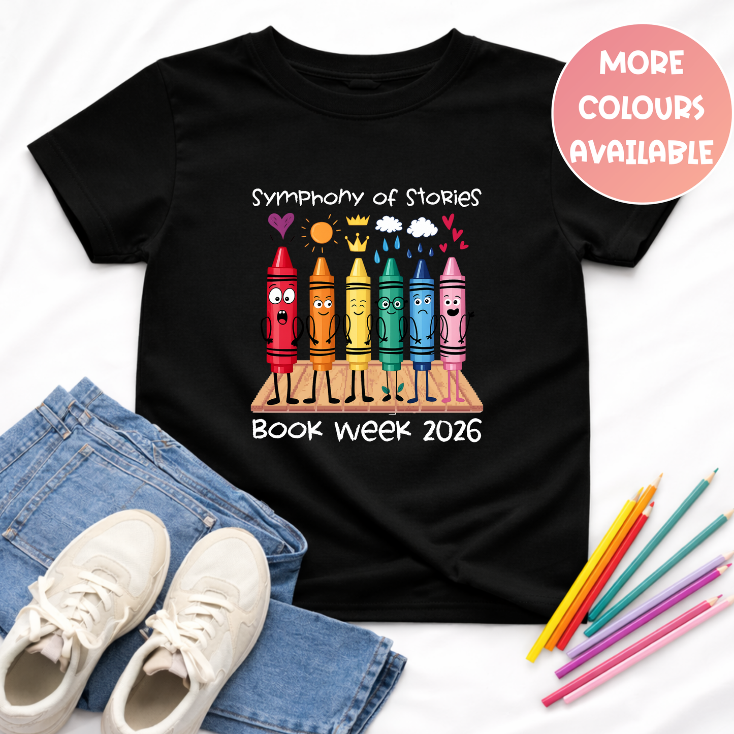 Crayon Symphony of Stories Book Week Tee Australia