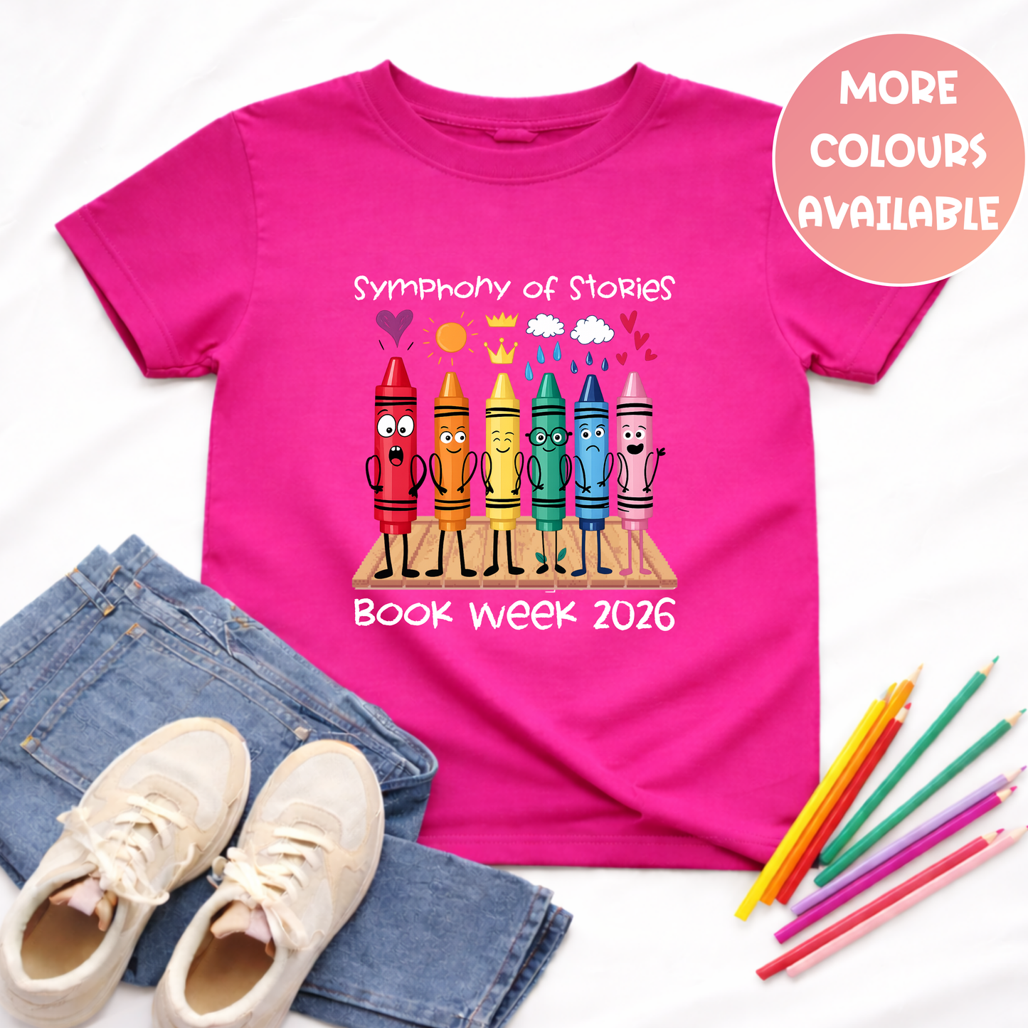 Crayon Symphony of Stories Book Week Tee Australia