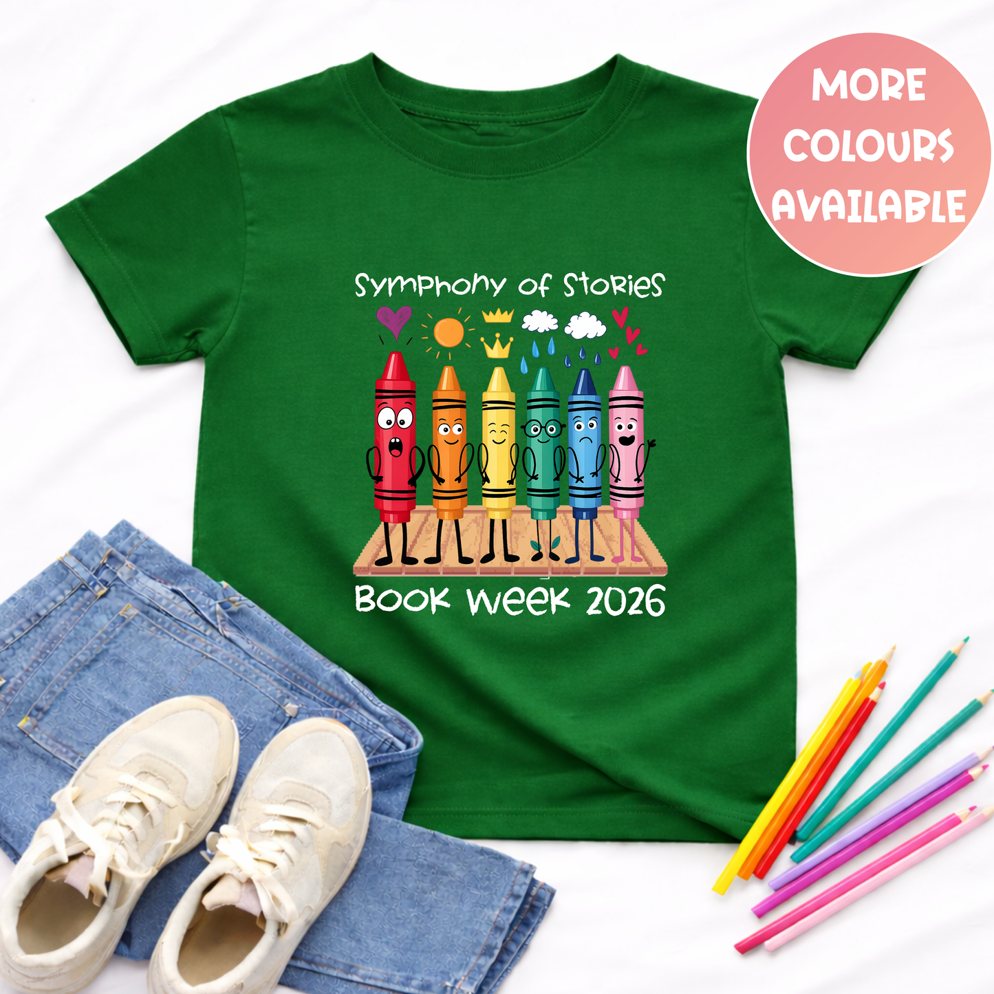 Crayon Symphony of Stories Book Week Tee Australia