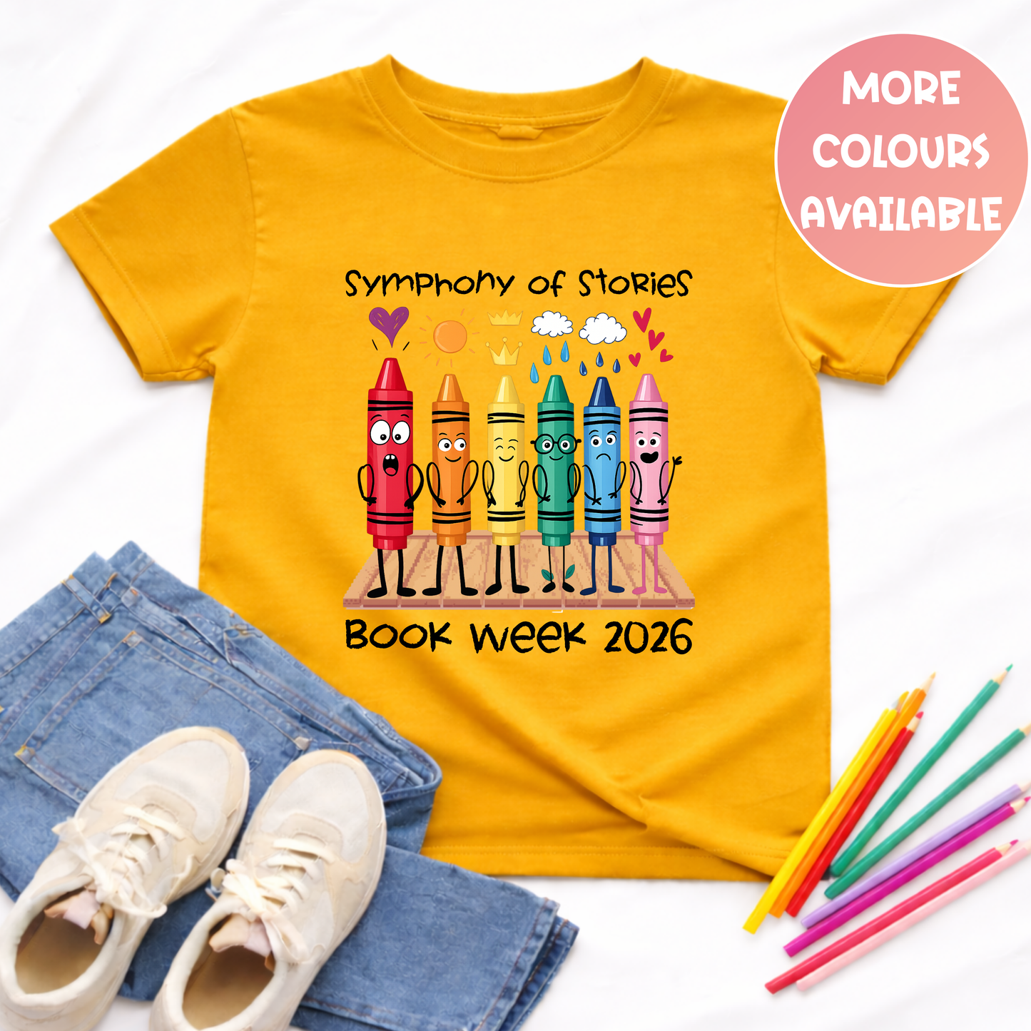 Crayon Symphony of Stories Book Week Tee Australia