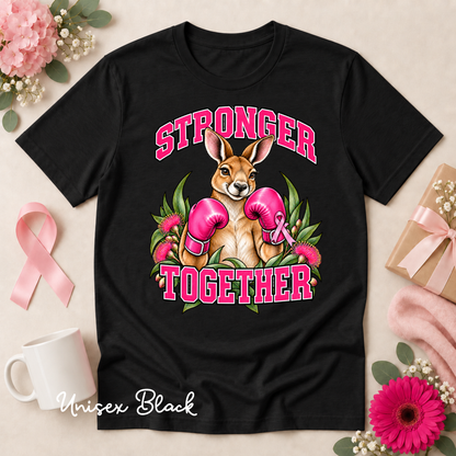 Stronger Together Kangaroo Breast Cancer Awareness Shirt