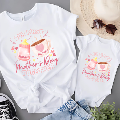 Matching Personalised Our First Mother's Day Set