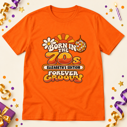 Personalised Born in the 70s T-Shirt