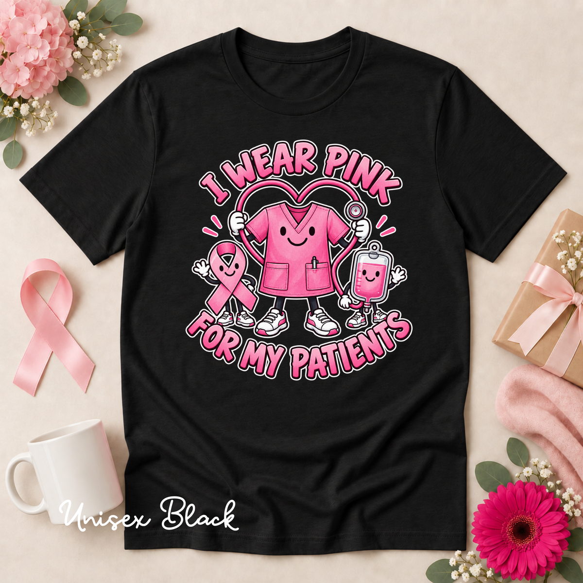 I Wear Pink for My Patients Nurse Breast Cancer Awareness Shirt