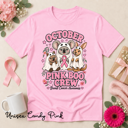 October Pink Boo Crew Breast Cancer Awareness Halloween Shirt