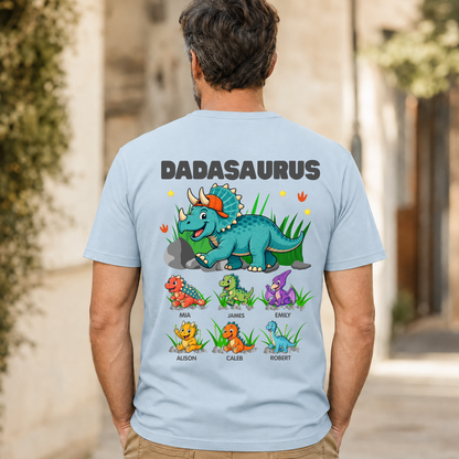 Personalised Dadasaurus Shirt with Kids Names