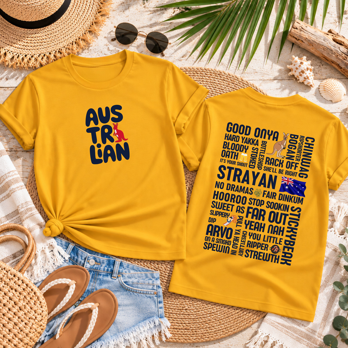 Aussie Slang T-Shirt – Australian Front & Back Print
