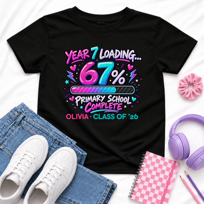 Personalised Year 6 Graduation Shirt Year 7 Loading 67