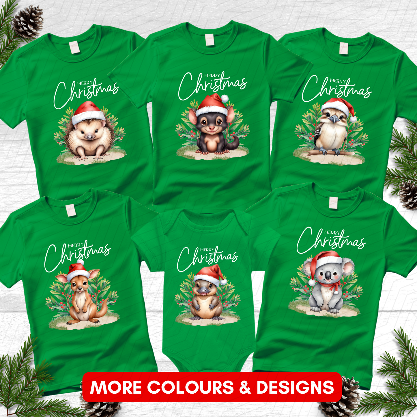Personalised Australian Animal Christmas Shirts