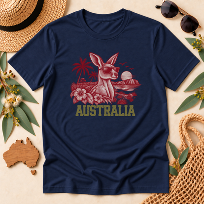 Australia Kangaroo T-Shirt – Retro Tropical Sunglasses Design