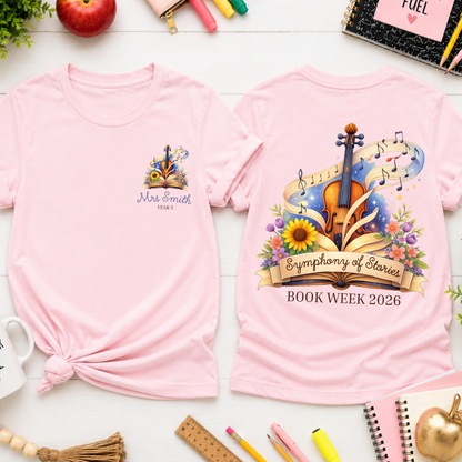 Symphony of Stories Book Week 2026 Teacher Shirt