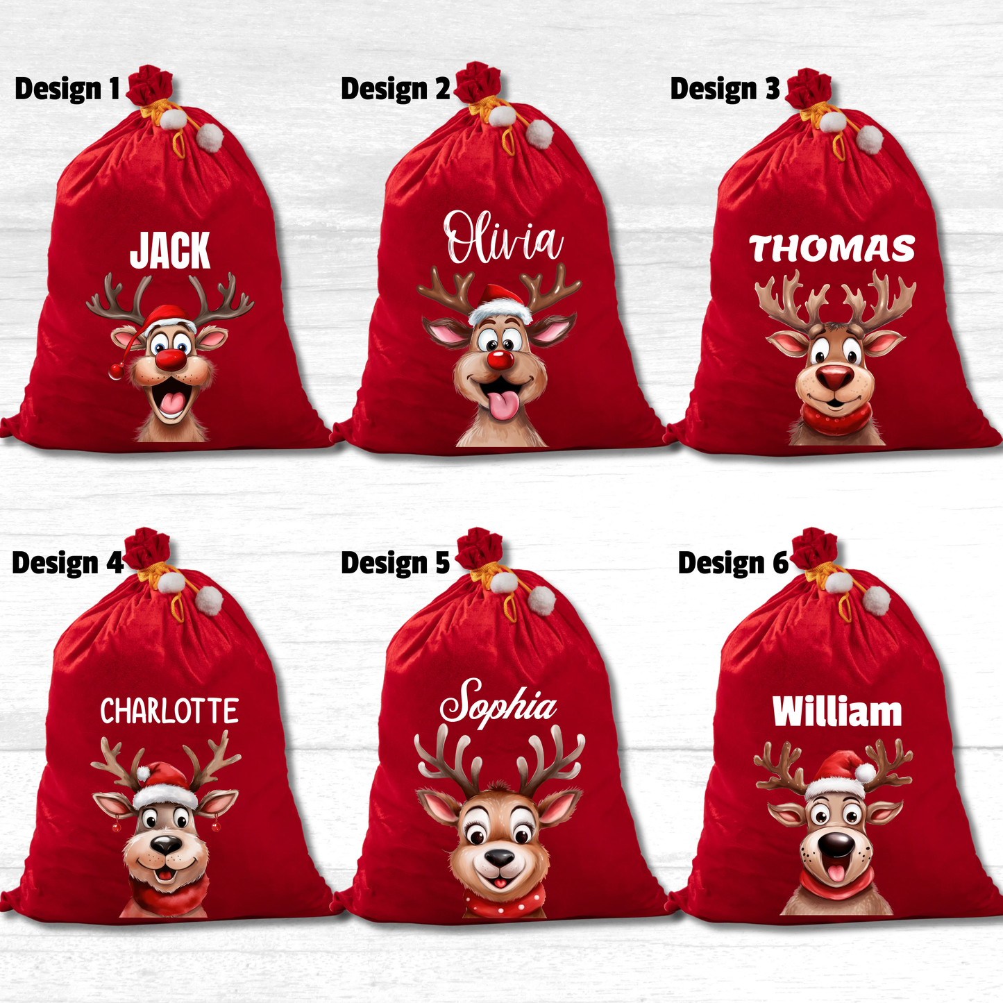 Personalised Red Velvet Santa Sack