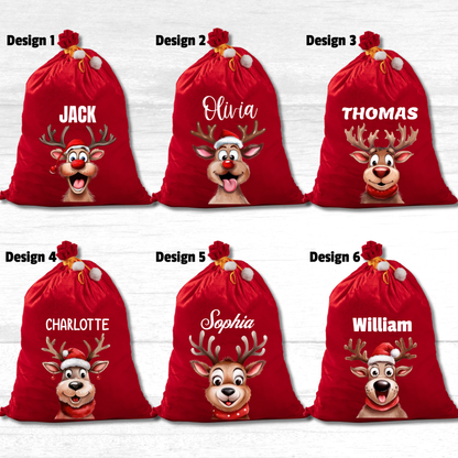 Personalised Red Velvet Santa Sack