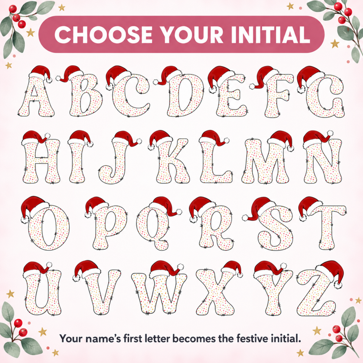 Personalised Initial Red Velvet Santa Sack with Name
