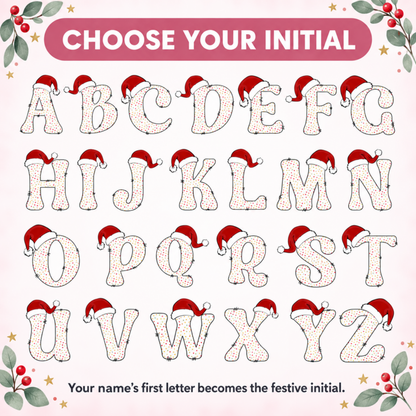 Personalised Initial Red Velvet Santa Sack with Name