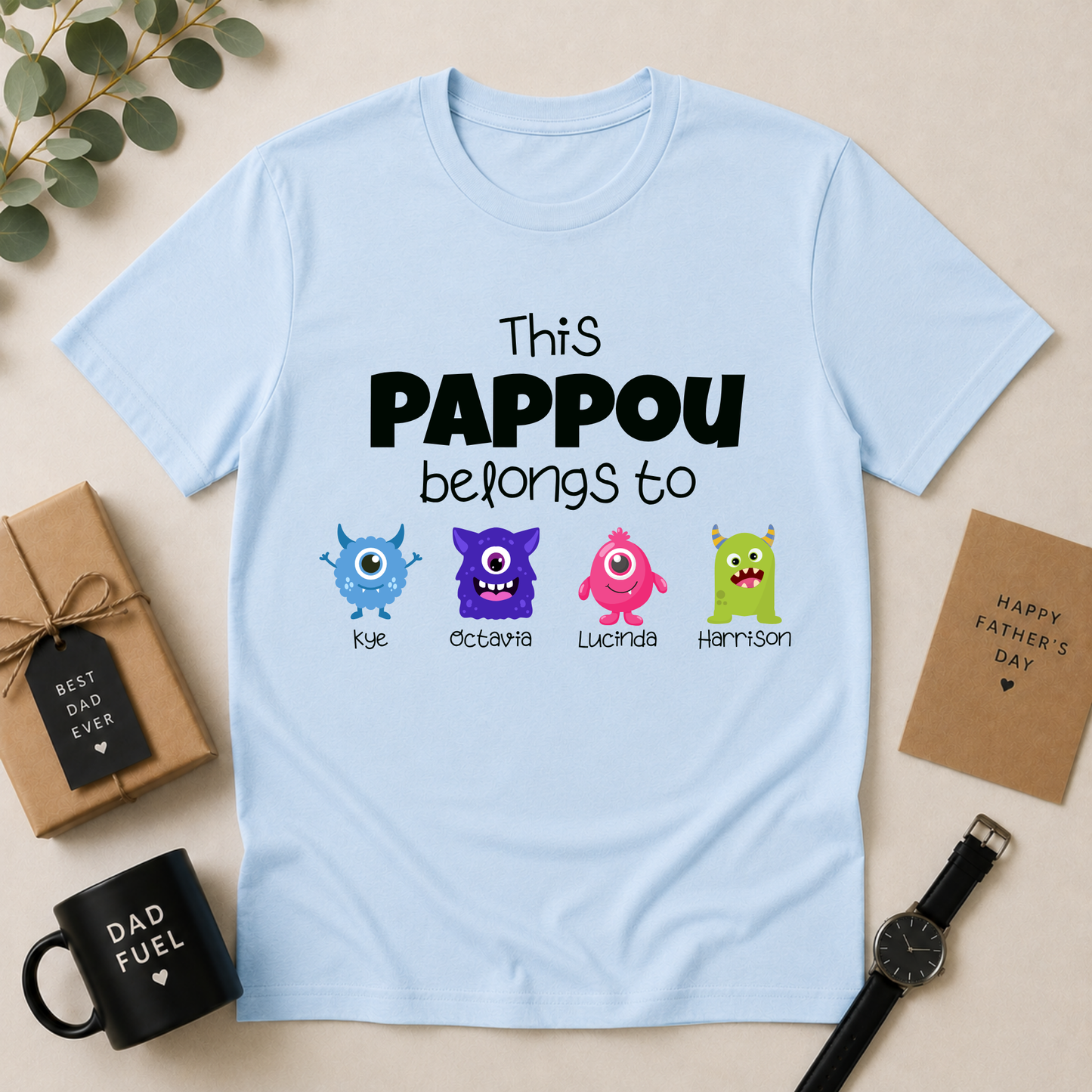 Personalised Poppy Monster T-Shirt | Grandchildren Names