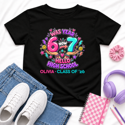 Personalised Year 6 Graduation Shirt Hello High School