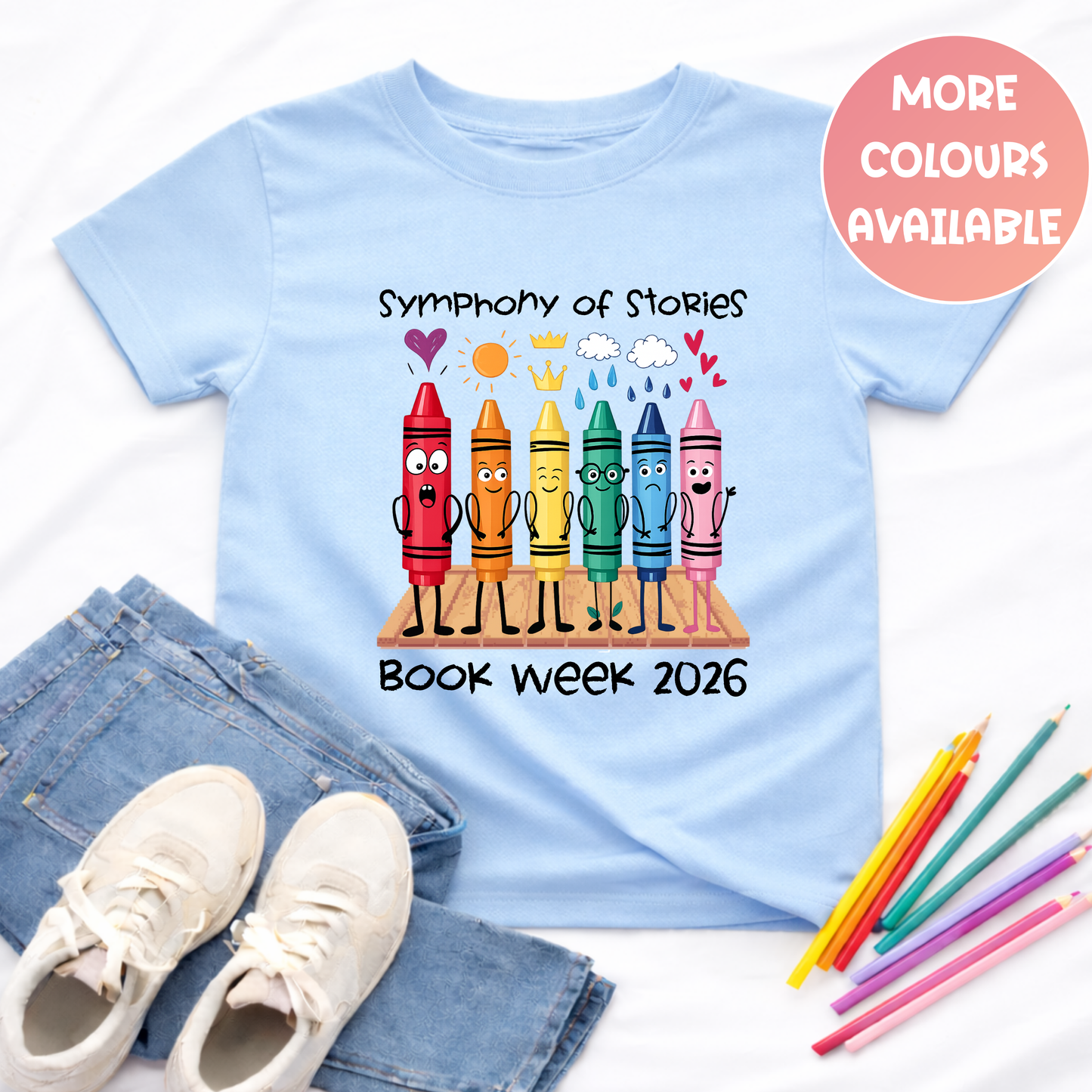Crayon Symphony of Stories Book Week Tee Australia
