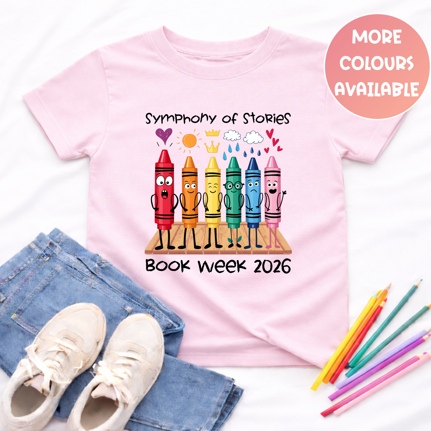 Crayon Symphony of Stories Book Week Tee Australia