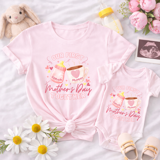 Matching Personalised Our First Mother's Day Set