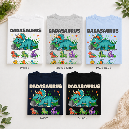 Personalised Dadasaurus Shirt with Kids Names