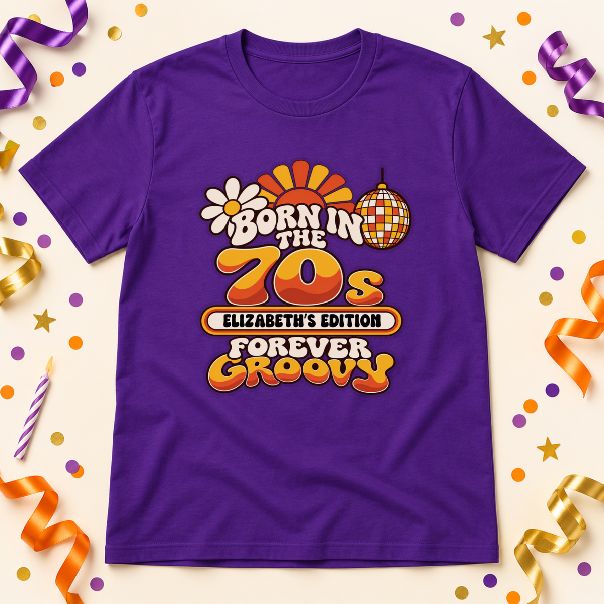 Personalised Born in the 70s T-Shirt