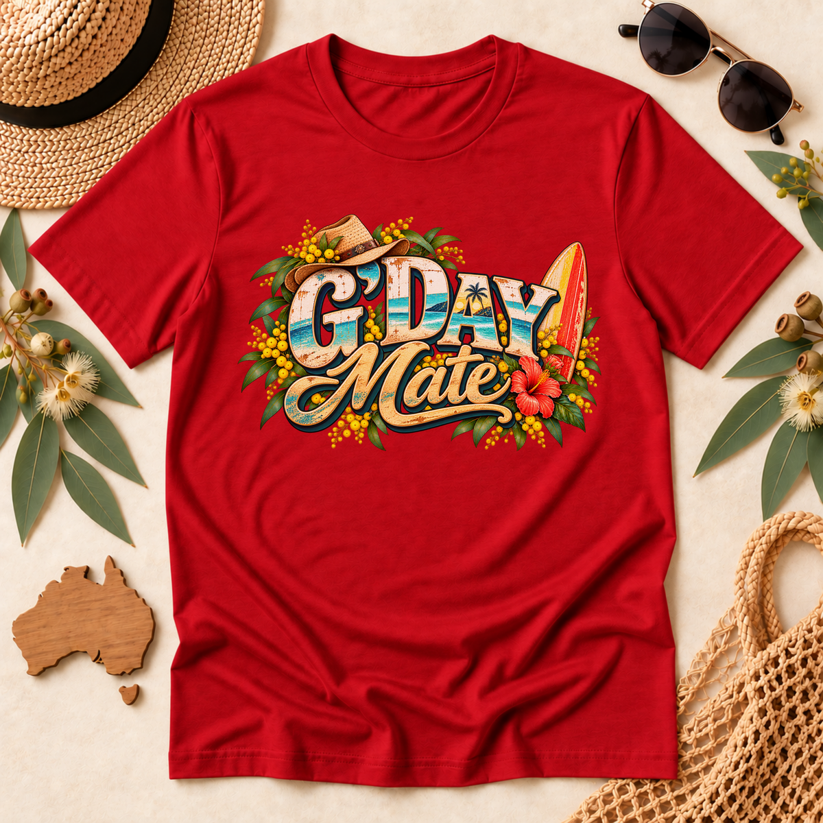 G’Day Mate T-Shirt – Retro Australian Surf Design