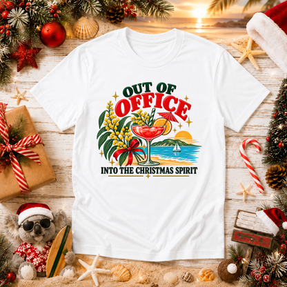 Out of Office Christmas T-Shirt – Aussie Summer Cocktail Tee