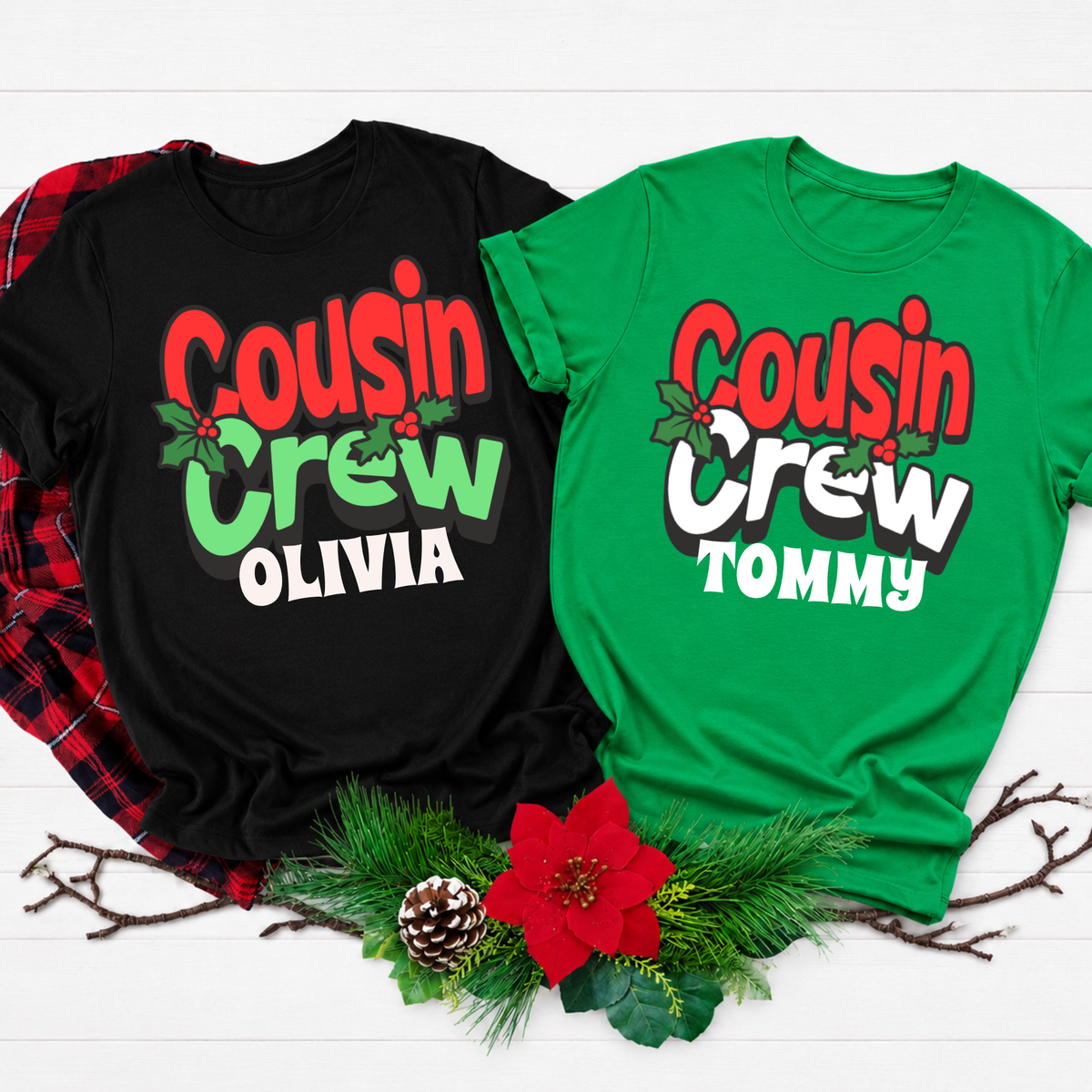 Personalised Cousin Crew Christmas T-Shirt – Matching Shirts