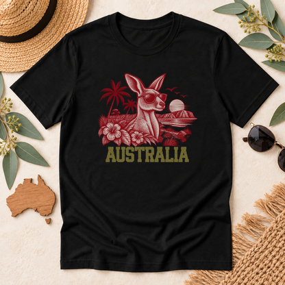 Australia Kangaroo T-Shirt – Retro Tropical Sunglasses Design