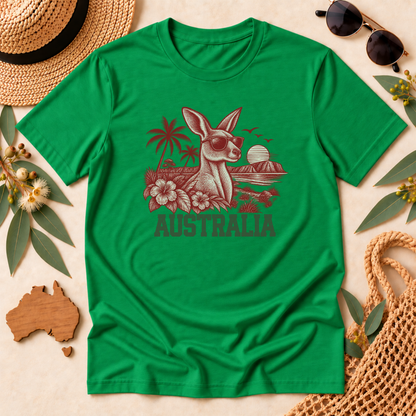 Australia Kangaroo T-Shirt – Retro Tropical Sunglasses Design