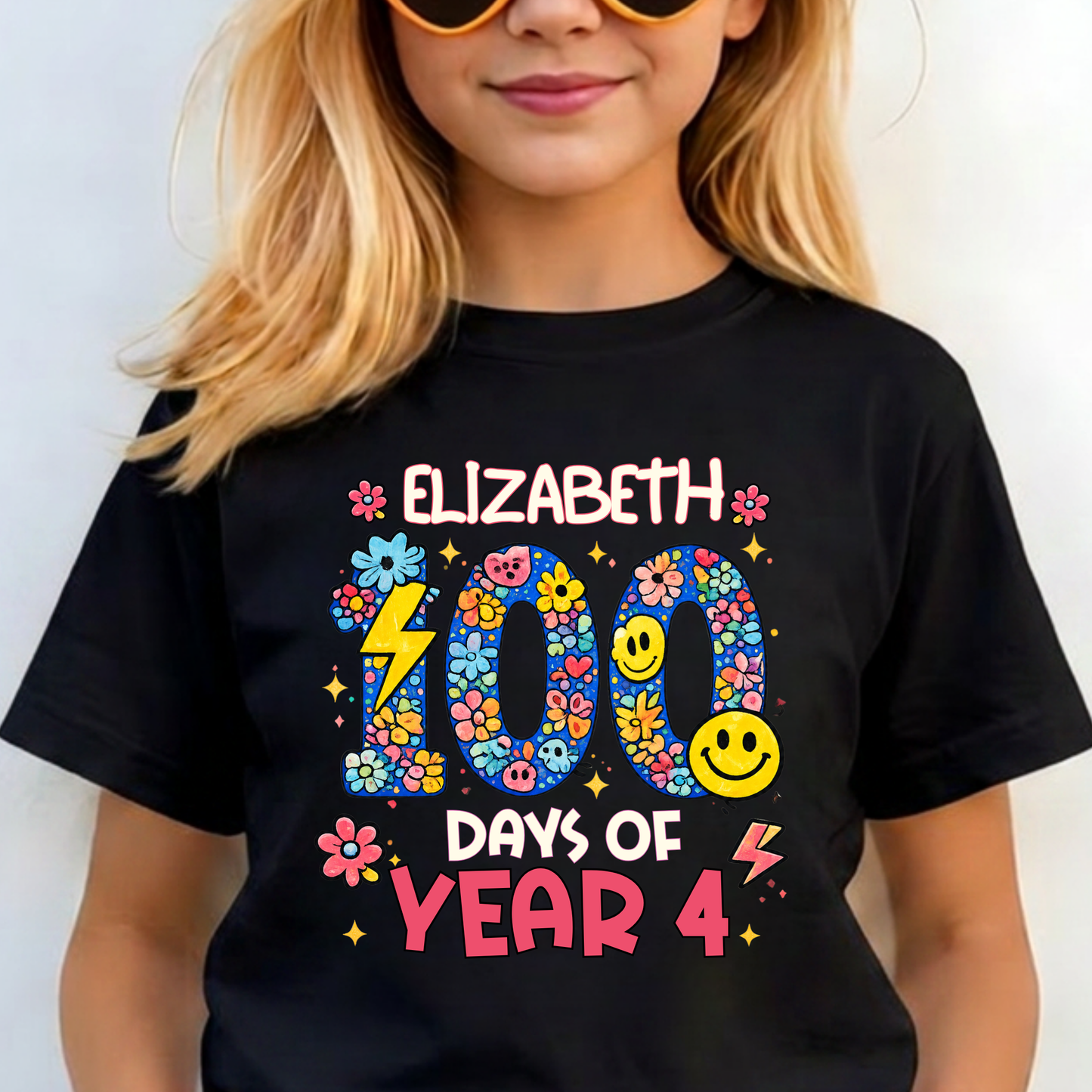 Personalised 100 Days of School Floral Shirt