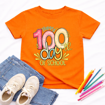 Happy 100 Days of School Shirt | Colourful Kids Tee