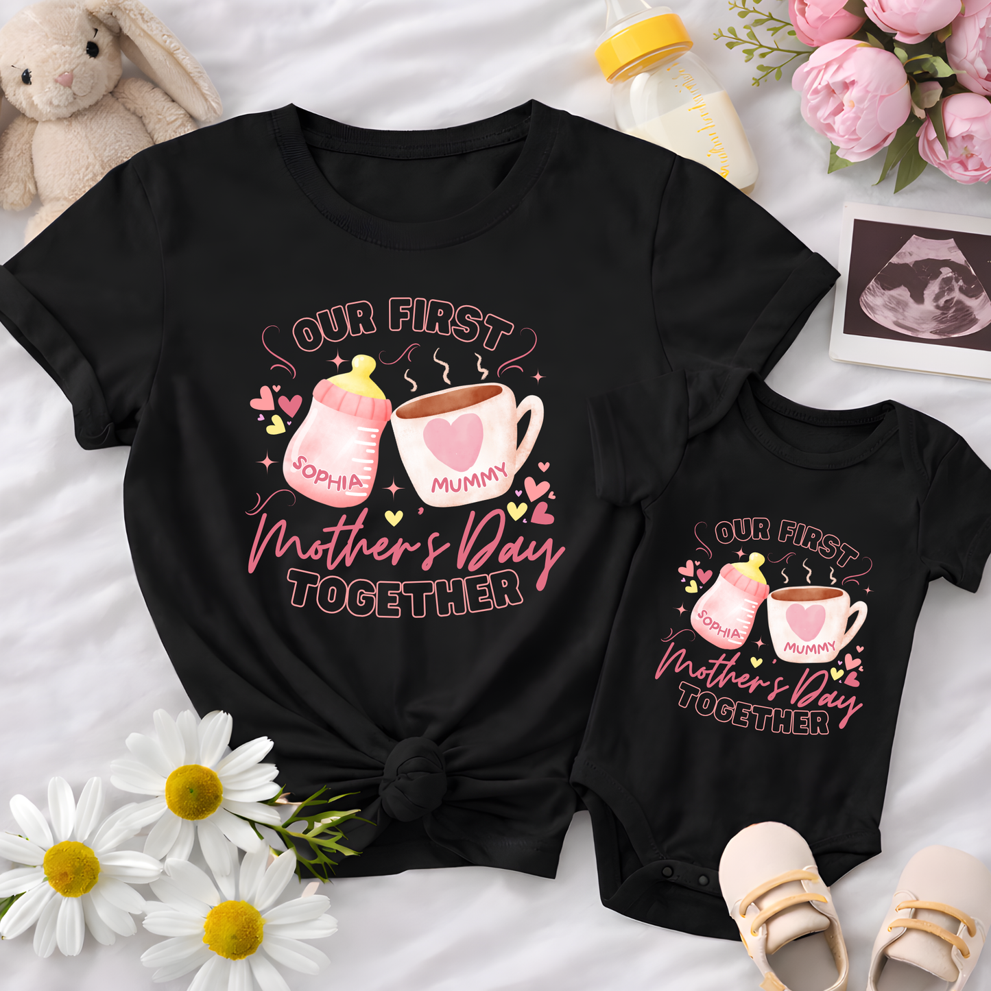 Matching Personalised Our First Mother's Day Set