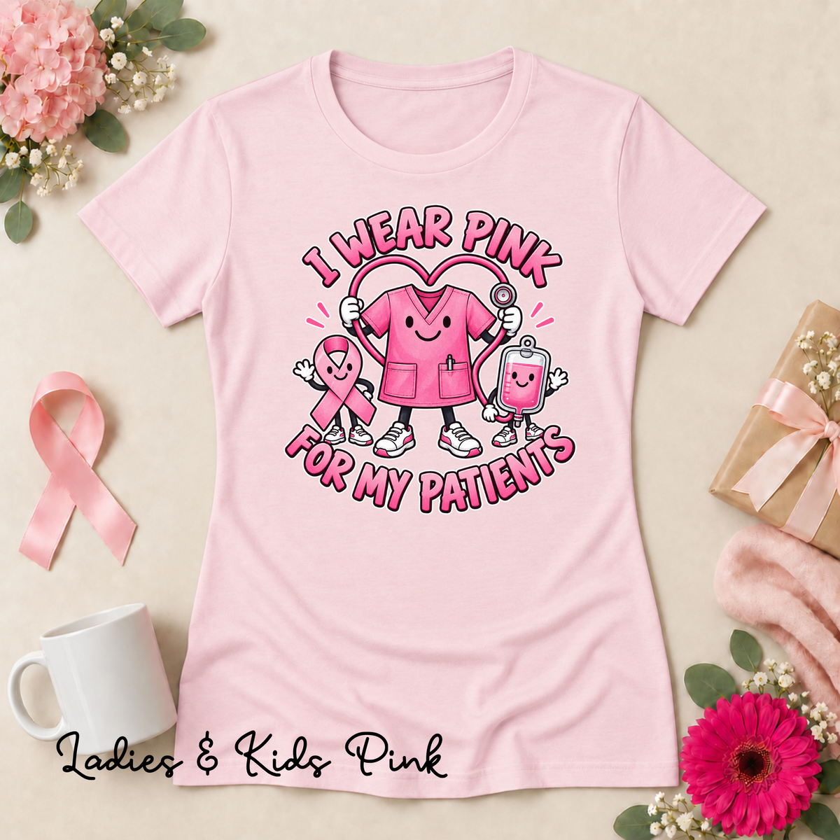 I Wear Pink for My Patients Nurse Breast Cancer Awareness Shirt