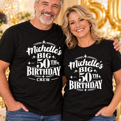 Personalised Big Birthday & Crew T-Shirt