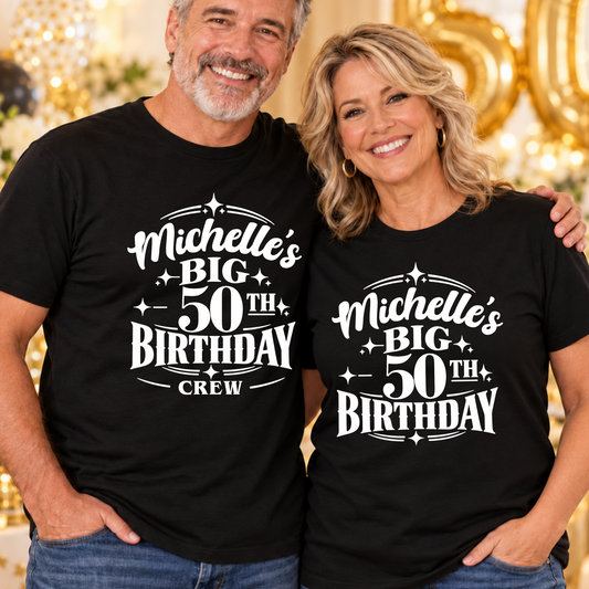 Personalised Big Birthday & Crew T-Shirt