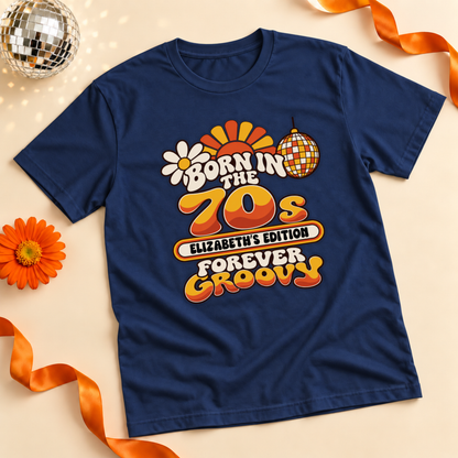 Personalised Born in the 70s T-Shirt