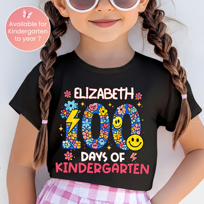 Personalised 100 Days of School Floral Shirt