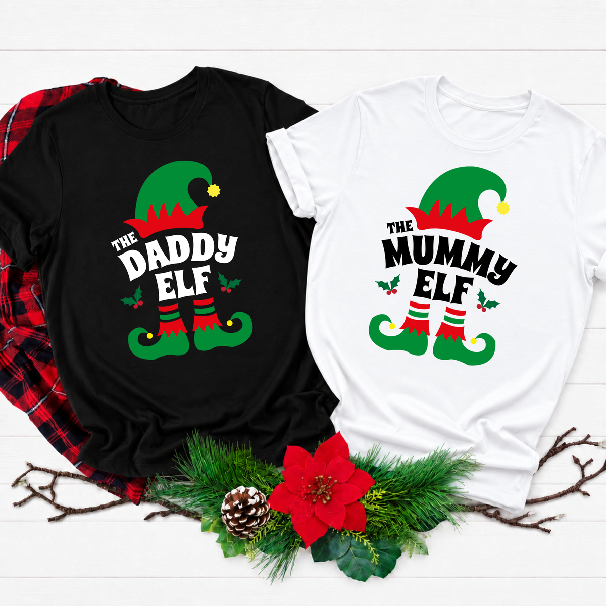 Personalised Family Elf Christmas T-Shirts