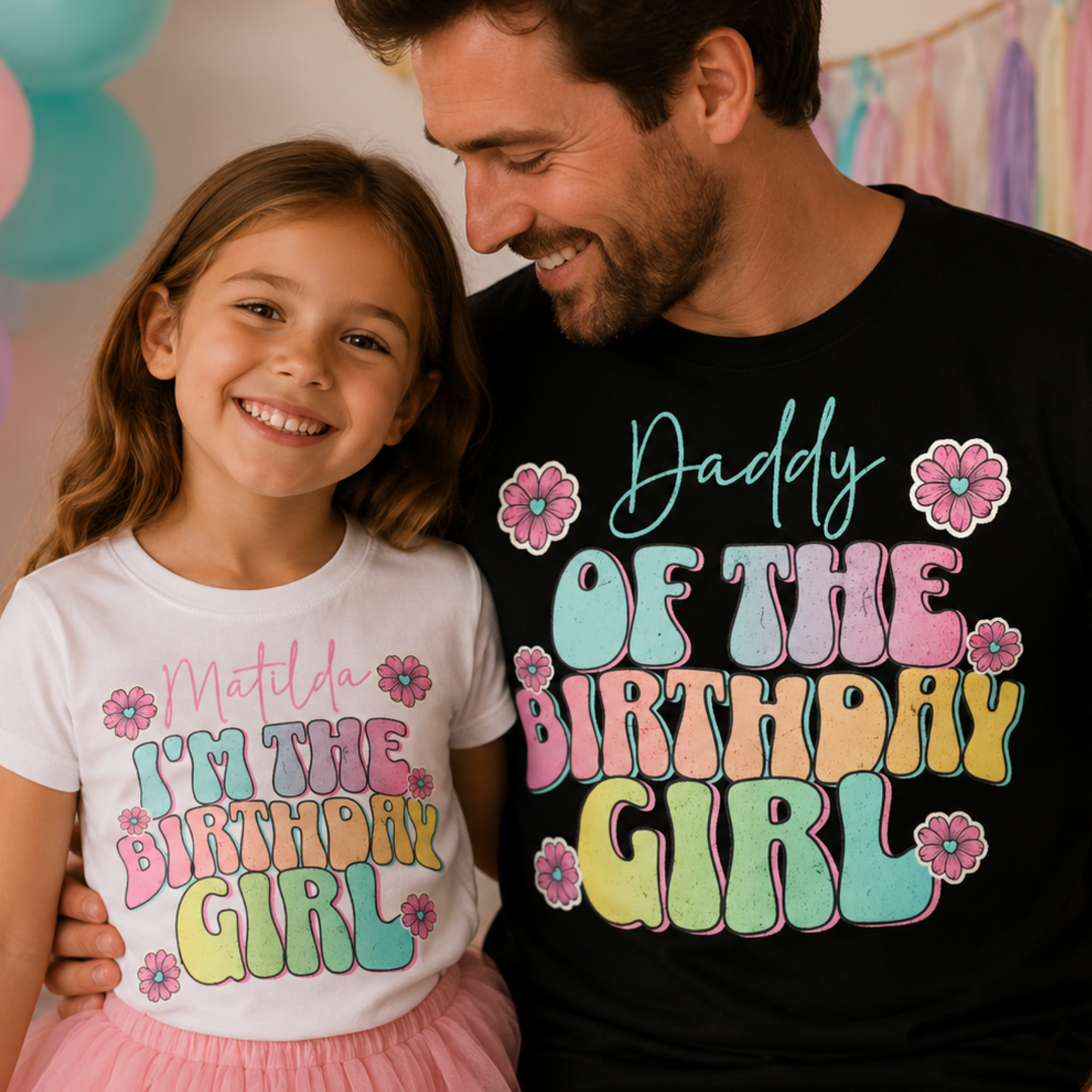 Personalised Birthday Girl Matching Shirts