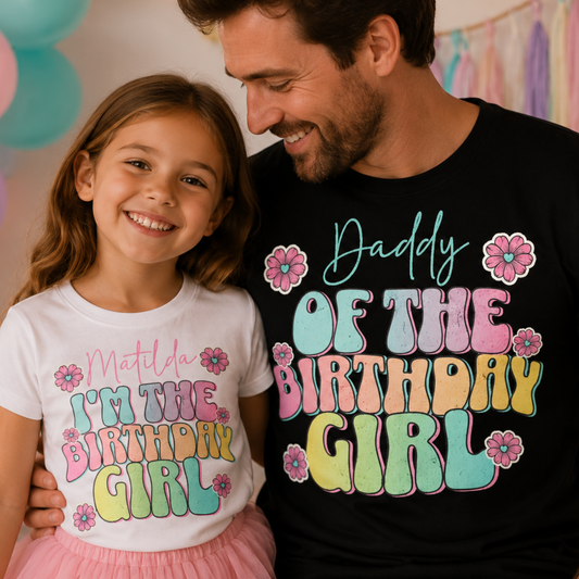 Personalised Birthday Girl Matching Shirts