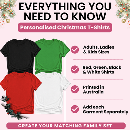 Personalised Family Christmas T-Shirt – Custom Name & Year