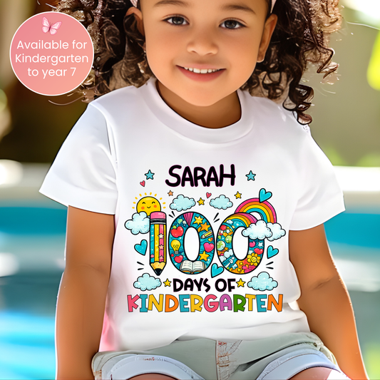 Personalised 100 Days of School Rainbow Shirt