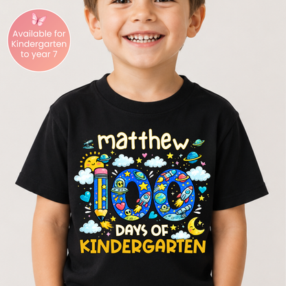 Personalised 100 Days of School Space Shirt
