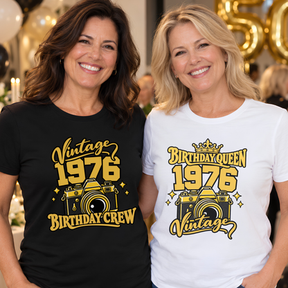 Vintage Birthday Queen & Crew T-Shirt